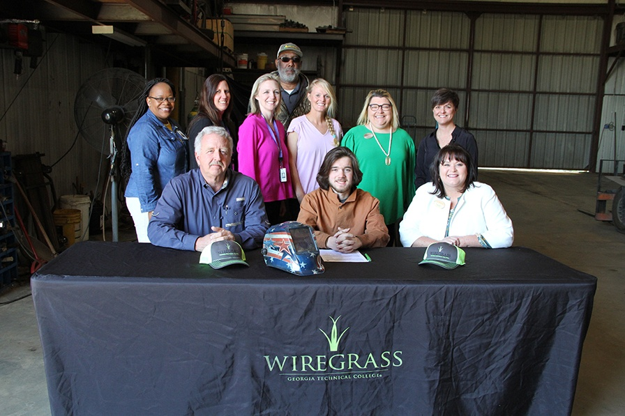 Wiregrass Faculty and Staff and Bill Daniels Welding Staff with new Apprentice Keaton Cowan