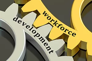 Gears with the words Workforce Development imprinted 