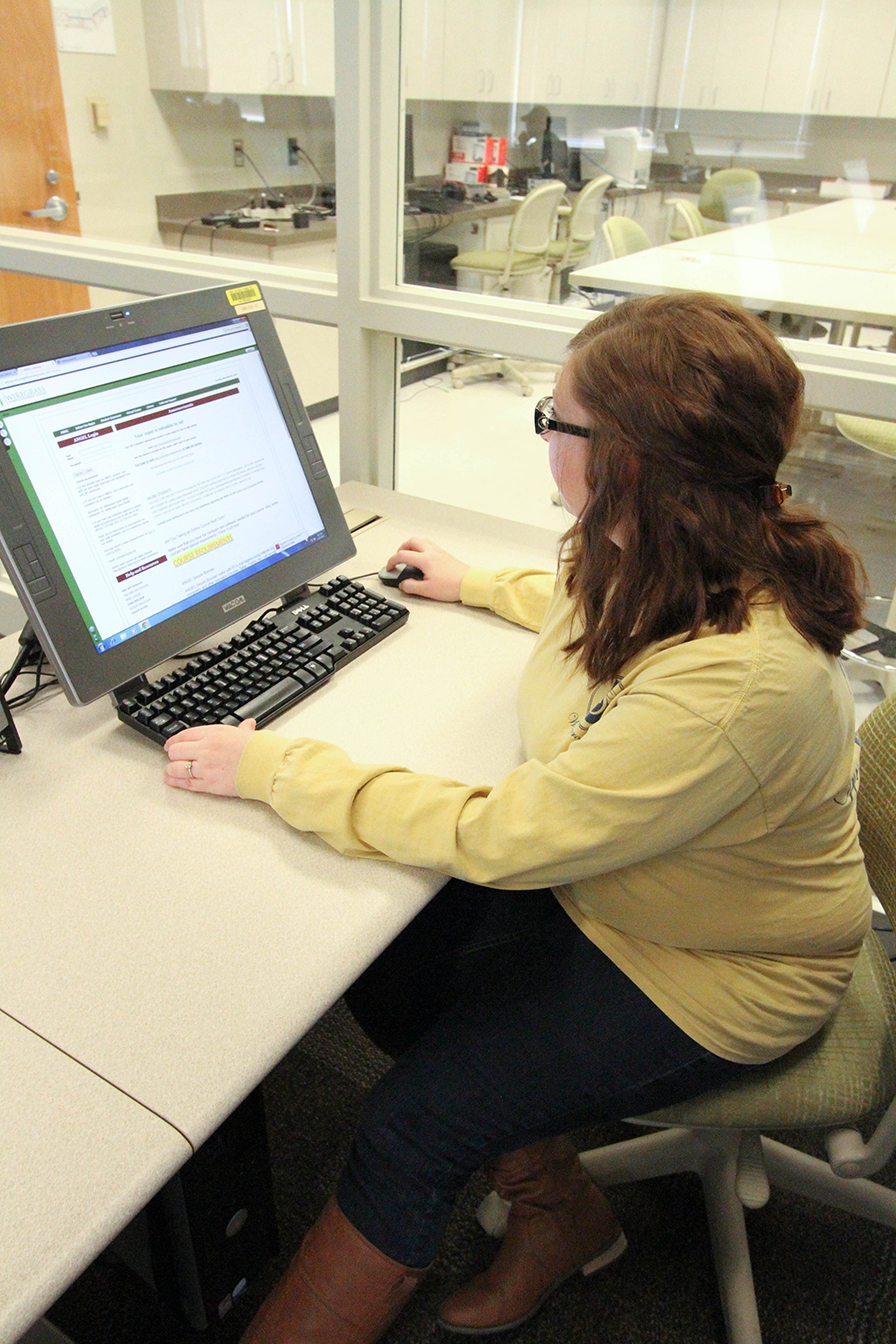 Student using computer