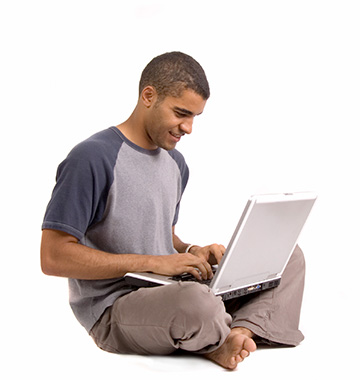 Student with laptop