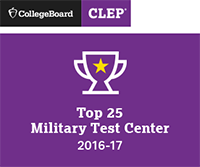 CLEP Top 25 Military Test Center 2016-17